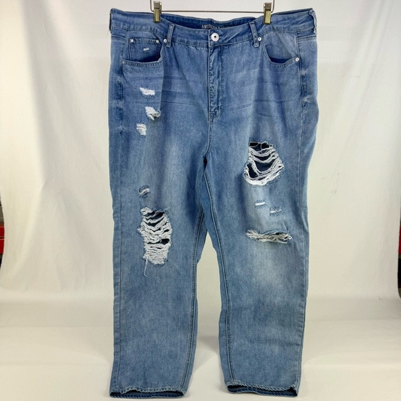 American Rag Denim - American Rag Medium Wash Distressed High Waist Jeans 22W